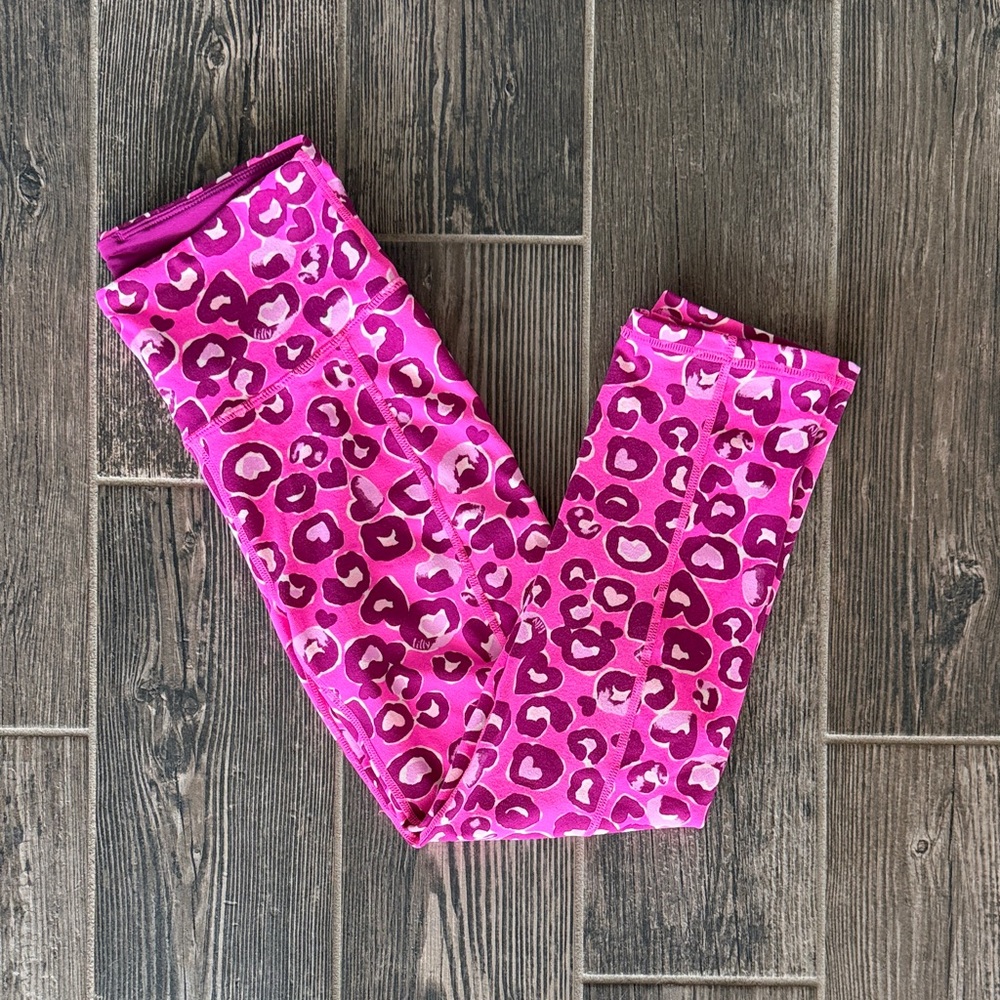Lilly Pulitzer Bright Pink Leopard Print Girls' Leggings